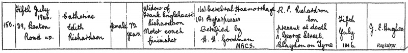 File:Death Certificate Catherine Edith Richardson.jpg