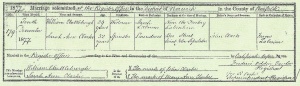 1877 Marriage WilliamChettleburghSarahAnnClarke.jpg