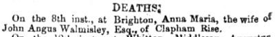 Obituary Anna Maria Walmisley London Standard 15 March 1849.jpg